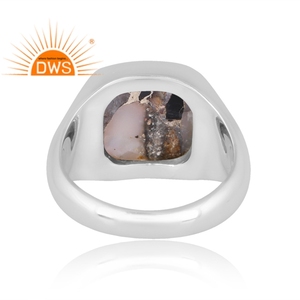 Nouvelle tendance Design 925 Sterling Silver Natural Mojave Copper Ethiopian Opal Gemstone Ring Custom Design Jewelry For Women - Product Image 2