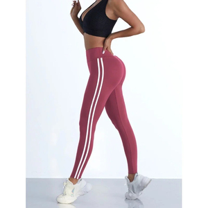 Leggings de Yoga femmes rayé pantalon de sport mince taille haute hanche levage décontracté collants entraînement course extensible Gym Leggings - Product Image 3