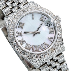 Montre en diamant Moissanite VVS en édition limitée Design Hip Hop unique Boîtier en acier inoxydable entièrement glacé Boîtier en quartz de 36mm - Product Image 3