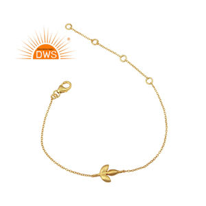 Venta caliente plata esterlina 18K chapado en oro cadena pulsera Demi joyería fina para mujeres regalo para ella - Product Image 1