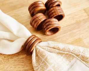 Custom Classic Solid Color Acacia Wood Napkin Rings Durable & Eco-Friendly Bulk for Wedding <b>Table</b> Setting - Product Image 6