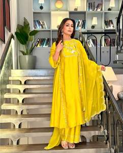 Presenting New Trendy Summer Collection Party Wear Silk Fabric <b>Top</b> Pant Dupatta Set Festival Wear Traditional Suit Elegant Color - Product Image 2