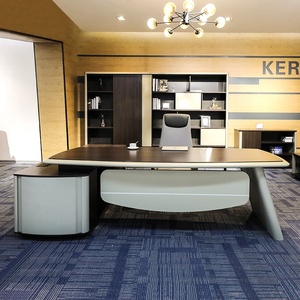 Bureau de direction ergonomique en L moderne et high-tech, en bois écologique durable, avec rangement, pour villa - Product Image 5