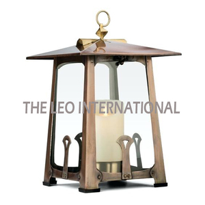 Alambre de hierro Metal forma redonda brillante polaco linterna usada hogar balcón jardín iluminación decoración linterna - Product Image 4