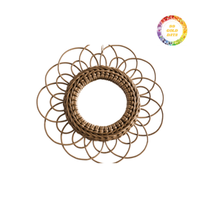 Espejo de decoración de pared de ratán hecho a mano y elegante para estilo de dormitorio - Product Image 6