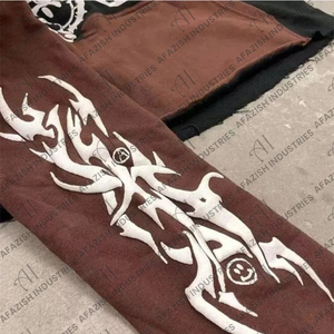 เสื้อฮู้ดสวมหัวสีดำปักโลโก้ได้ตามต้องการสำหรับผู้ชายเสื้อผ้าแนวสตรีทผ้าเฟรนช์เทอร์รี่สำหรับฤดูหนาว - Product Image 4