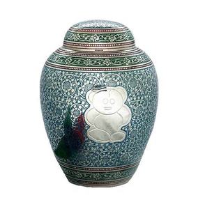 Metal Cremation Urn with customized Finish <b>for</b> Human or Pet <b>Ashes</b> Small Keepsake Funeral Urn <b>for</b> Pets with blue velvet <b>box</b> - Product Image 1