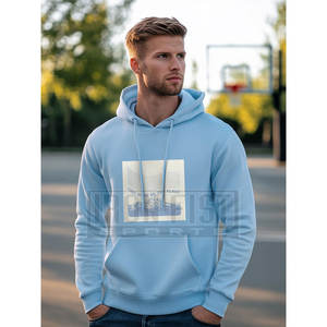 Sweats à capuche pour hommes en coton mélangé durable Tissu polaire doux respirant pour vêtements de sport décontractés et utilisation dans la rue Conception d'impression hivernale - Product Image 2