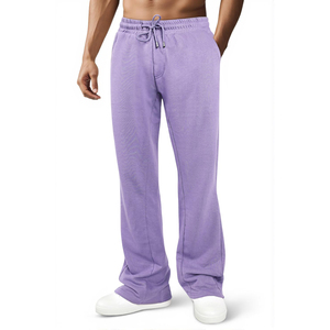 Pantalons décontractés pour hommes en coton respirant de haute qualité, surdimensionnés, amples, à jambes larges, style décontracté, vente en gros - Product Image 1