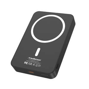 Batterie externe portable haute capacité 10 000 mAh avec charge rapide USB-C 18W pour charge sans fil, format de poche - Noir - Product Image 1