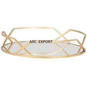 Élégant Forme Ronde Or Nouveau Avec Miroir De Luxe Belle Couleur Nouveau Fantaisie De Luxe Élégant Ware Plateaux De Service À Prix Raisonnable - Product Image 2