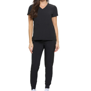 ชุดยูนิฟอร์มพยาบาลแบบขายส่ง เสื้อแขนสั้น กางเกงจ็อกเกอร์ ผ้าโพลีเอสเตอร์/คอตตอนทวิลล์ ยืดได้ สกรีนโลโก้ได้ ใช้ในโรงพยาบาล สำหรับบุรุษและสตรี - Product Image 1