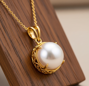 Minimalista Plata de Ley 925 Cadena delicada Perla de agua dulce natural Colgante de forma redonda Cristal curativo Colgantes de moda Regalo - Product Image 2