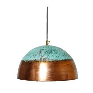 Suspension Industrielle Vintage en Cuivre Patine Verte Plafonnier Suspendu avec Accents Métalliques Plafonnier Forme de Taille Personnalisée - Product Image 5