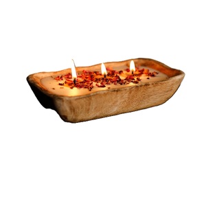 Bols à bougie en bois de forme personnalisée pour des conceptions créatives de bougies Bol à pâte en bois pour la lumière de thé Bol à bougie en bois - Product Image 4