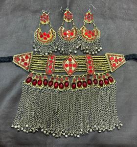 Haute qualité mariée Afghani Vintage ensembles de bijoux Style afghan Tribal Kuchi à la main couleur dorée ensemble de bijoux confortable - Product Image 3