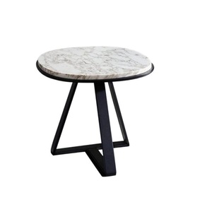 โต๊ะข้างโลหะสไตล์โมเดิร์นคุณภาพมาตรฐานโต๊ะข้างทำจากหินอ่อนด้านบนฐานเหล็กสำหรับห้องนั่งเล่นเฟอร์นิเจอร์ - Product Image 5