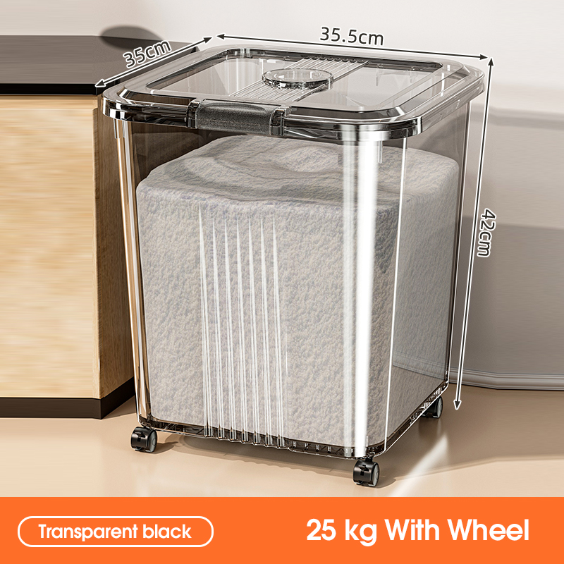 Black 25kg Rice Capacity with Wheels