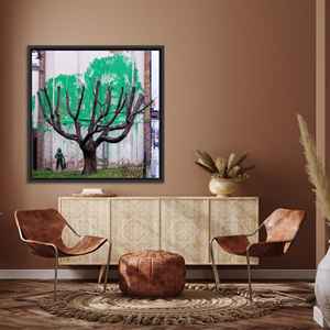 Arte Impreso en Lienzo 'Dead Tree' de Banksy: Elegante Decoración de Pared con Graffiti, Lienzo con Marco Negro - Product Image 1