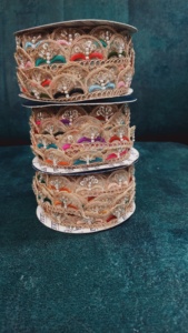 Tela de encaje bordado Floral colorido para ropa de boda elegante de gama alta y decoraciones de vestidos patrón intrincado adorno de tul - Product Image 2