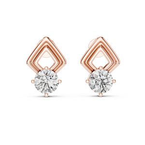 Boucles d'oreilles pendantes en or blanc 14 carats avec diamants de laboratoire |   Plaqué or |   Boucles d'oreilles pour tous les jours et pour les anniversaires de mariage - Product Image 3