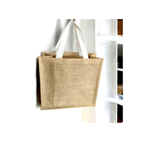 Grande trousse de maquillage en jute | Pochette de rangement cosmétique imprimée |   Sac de toilette durable et écologique pour les voyages, prix de gros