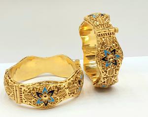 Venta al por mayor 24K chapado en oro de latón inoxidable brazaletes de alta calidad elegante joyería de moda pulseras - Product Image 1