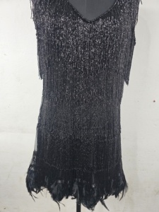 Hot Sexy Princess Evening Cocktail Dress Embellished Black Fringed Dance Dress for Wedding <b>Prom</b> and <b>Party</b> Modest Sexy Style - Product Image 3