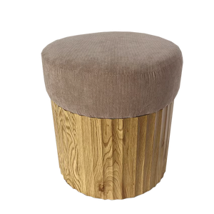 Pouf rond en velours et bois pour salon, vente chaude - Product Image 2