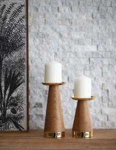 Ensemble de bougeoirs en bois de manguier massif, artisanat rustique, bougeoir décoratif pour centre de table - Product Image 3