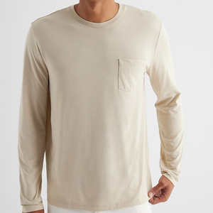 <strong>Long-Sleeve</strong> <strong>T</strong>-<strong>Shirt</strong> for Men Pocket Crew Neck Pima Cotton Men's Tshirts Organic Jersey Mens <strong>t</strong> <strong>Shirts</strong> Custom <strong>T</strong> <strong>Shirt</strong> Oversized - Product Image 1