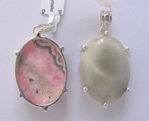 Shah Gems Women's Natural Rhodochrosite <b>Pendant</b> 925 Sterling Silver with <b>Emerald</b> Cut Diamond Bezel Setting Charm <b>Pendant</b> - Product Image 1
