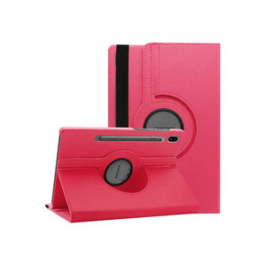 เคสหมุนได้สีชมพูเข้ม Netzy สำหรับ Galaxy Tab S7 Plus T970 ขนาด 11 นิ้ว เคสป้องกันทำจาก PU พร้อมช่องใส่ปากกา ได้รับการรับรองมาตรฐาน ROHS - Product Image 2