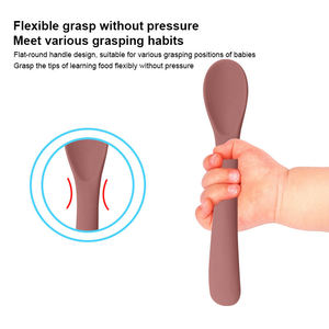 Cuchara de Silicona de Grado Alimenticio para Bebés, Directo de Fábrica, Libre de BPA, Ecológica, Reutilizable, con Punta Suave, Primera Etapa de Alimentación - Product Image 2