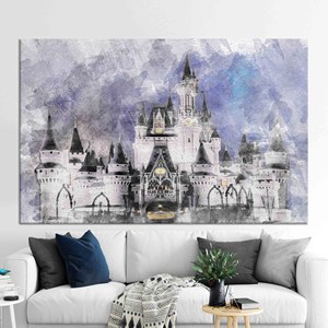 Tableau sur toile imprimé enchanteur : Château de Cendrillon pour la décoration des fêtes, TOILE ENVELOPPÉE - Product Image 1