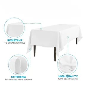 Nouveau Style personnalisé taille et couleurs plaine blanc Table couvre Direct usine fait Table couverture paquet de 100 taille 52*90