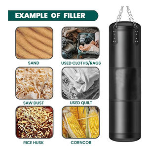 Sacs de frappe lourds entièrement noirs de couleur unie avec design en cuir écologique pour l'entraînement de boxe, haute qualité OEM - Product Image 4