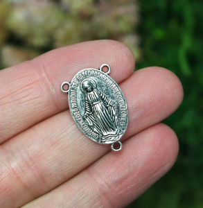 맞춤형 도매 기적의 메달 로사리오 센터피스 22x14mm - 실버, 브론즈, 골드 색상으로 제공 - Product Image 6