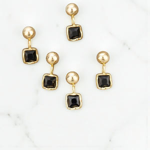 Abalorio de piedras preciosas de diamante cuadrado de Plata de Ley 925 con bola-Abalorios de moda de latón chapados en oro Cristiano - Product Image 1