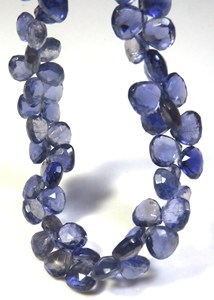 Cuentas de iolita natural en forma de corazón de 6-7 mm, cuentas facetadas de piedras preciosas, tira de 7.5 pulgadas, cuentas de iolita azul para bricolaje, cuentas de iolita pulida. - Product Image 4