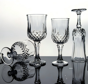 Verres à vin blanc rétro en cristal transparent, verres à vin gaufrés en forme de diamant, flûtes et gobelets pour vin rouge et champagne - Product Image 6