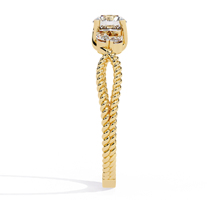 แหวนเพชรเลี้ยงในห้องปฏิบัติการ ดีไซน์เกลียวเชือก วงทองคำ น้ำหนัก 1.20 กะรัต รวมพลอยทรงลูกแพร์ด้านข้าง ได้รับการรับรองจาก IGI เครื่องประดับหมั้นสุดหรู Sheeraj - Product Image 5