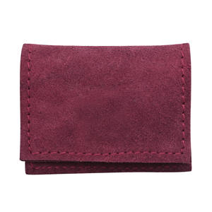 Bolsa de regalo de cuero de gamuza roja oscura hecha a mano, bolsas con cierre de botón de joyería personalizada, bolsa con logotipo personalizado para embalaje de joyería - Product Image 1