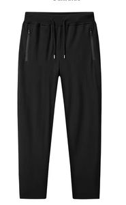 Nuevos pantalones de chándal informales de punto largos y finos de algodón de talla grande para hombre de verano con un patrón recto transpirable de cintura media - Product Image 5