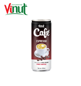 Café helado Espresso 250 ml 8,45 floz Bebida VINUT 24 botellas por cartón botella OEM ODM Etiqueta privada Muestra gratis mejor precio - Product Image 1