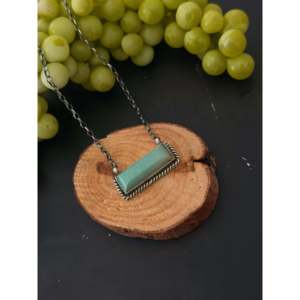 Collar de Barra de Plata de Ley y Turquesa Kingman Johnny Dixon para Ocasiones Especiales - Product Image 4