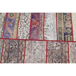 Alfombra Turca Vintage Pequeña de 2.5x5.3 pies (75x163 cm), Alfombra Roja a Rayas - Product Image 5