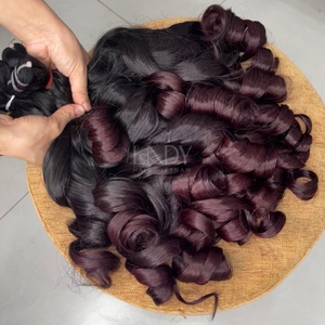 Buena calidad Bouncy Baby Thin Hair Highlight Color Extensiones de cabello humano vietnamita Frontal y paquetes Set 2025 - Product Image 1