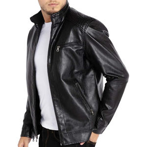 แจ็คเก็ตหนังแท้ทรงเทรนช์แบบสั่งทำพิเศษสำหรับผู้ชาย คุณภาพพรีเมียม ผ้าแคนวาส แขนยาว ดีไซน์ทันสมัย โลโก้ด้านหน้า หนังจระเข้ - Product Image 3