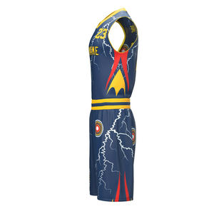 Ensemble de maillot et short de basket-ball personnalisé 2024, 100% polyester, taille plus, séchage rapide, respirant, uniforme avec logo imprimé - Product Image 2